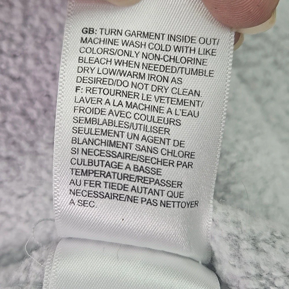 The North Face Hoodie XXL Gray Full Zip Fleece‎ Lined Logo Sweatshirt Oversized